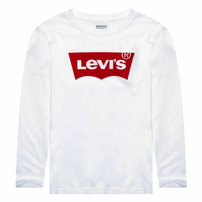 Tricou cu Mânecă Lungă pentru Copii Levi's Batwing Alb