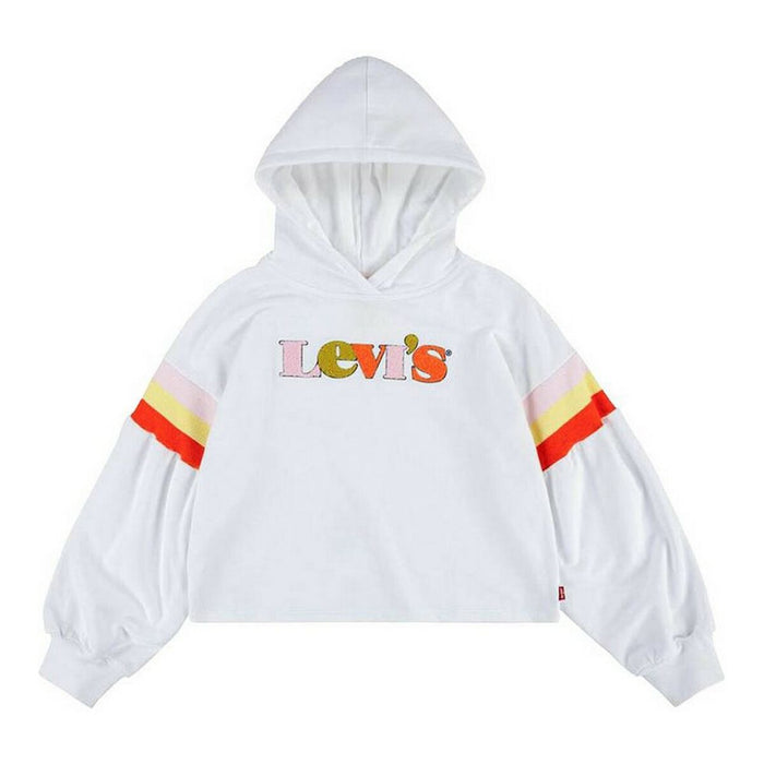 Hanorac pentru Copii Levi's Full Sleeve High Rise Alb