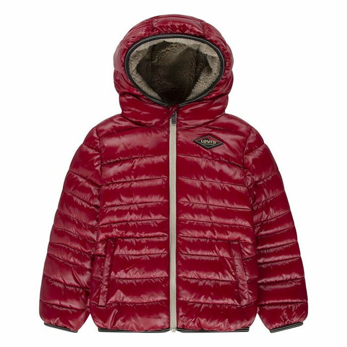 Jachetă Sport pentru Copii Levi's Sherpa Lined Mdwt Puffer J Rhythmic Roșu Închis