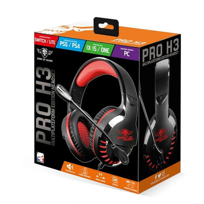 Cască cu Microfon Spirit of Gamer Pro H3 Portocaliu Negru/Portocaliu