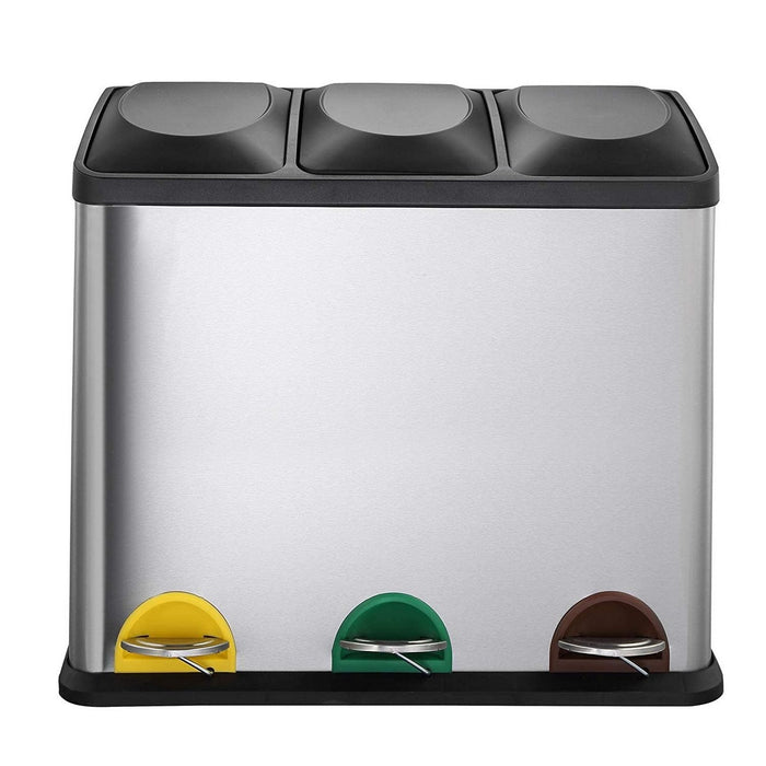 Găleată de gunoi pentru reciclare Kitchen Move Zoe Cu pedală Oțel inoxidabil Metal/Plastic 45 L