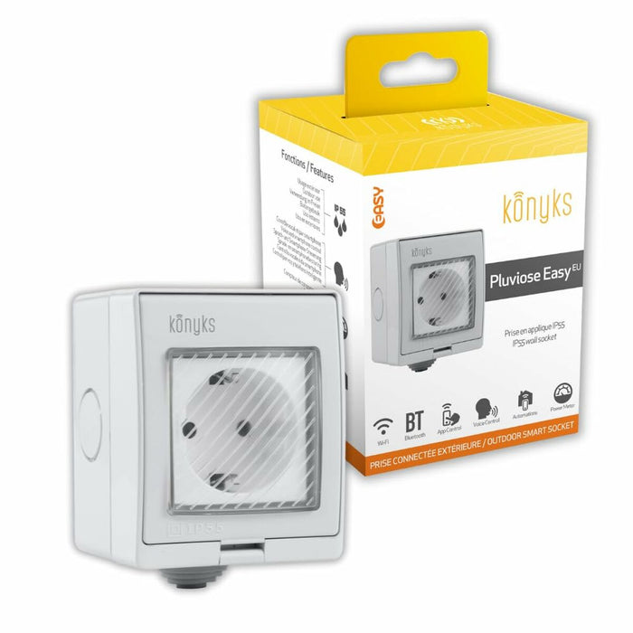 Priză Inteligentă Konyks Pluviose Easy Wi-Fi Bluetooth Exterior 90 - 250 V 16 A