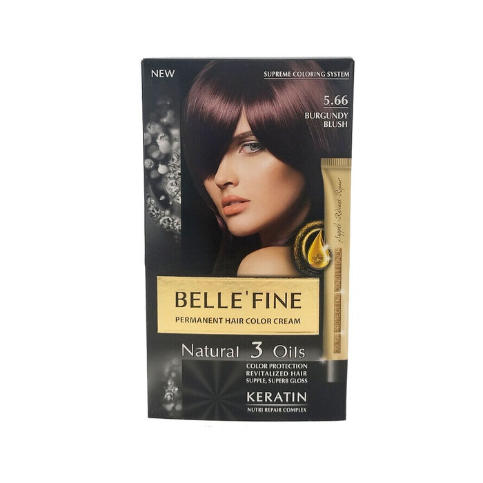 Vopsea Permanentă Belle´Fine Nº 5.66 Roșu Bordo (30 ml)
