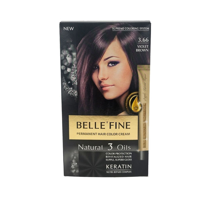 Vopsea Permanentă Belle´Fine Nº 3.66 Violet (30 ml)