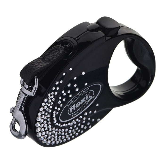 Lesă pentru câine Flexi Glam Composition with Swarovski crystals 3 m Negru S