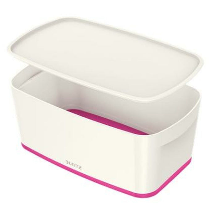 Cutii de Depozitare Leitz MyBox WOW Cu Capac Fucsia Mic Alb ABS 31,8 x 12,8 x 19,1 cm