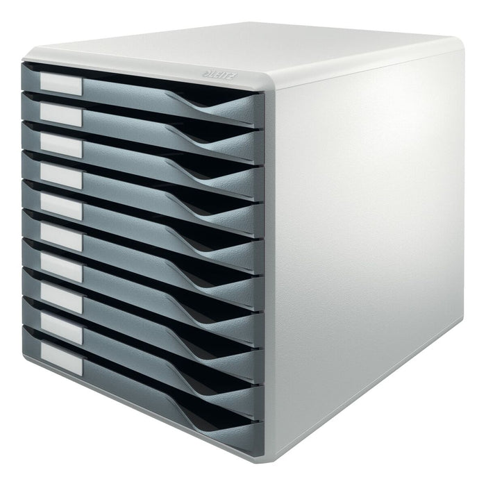 Dulap de dosare modular Leitz Form Set 10 sertare Gri Gri închis polistiren Plastic 28,5 x 29 x 35,5 cm