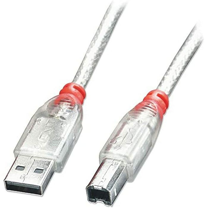 Cablu USB A la USB B LINDY 41753 Alb Transparent