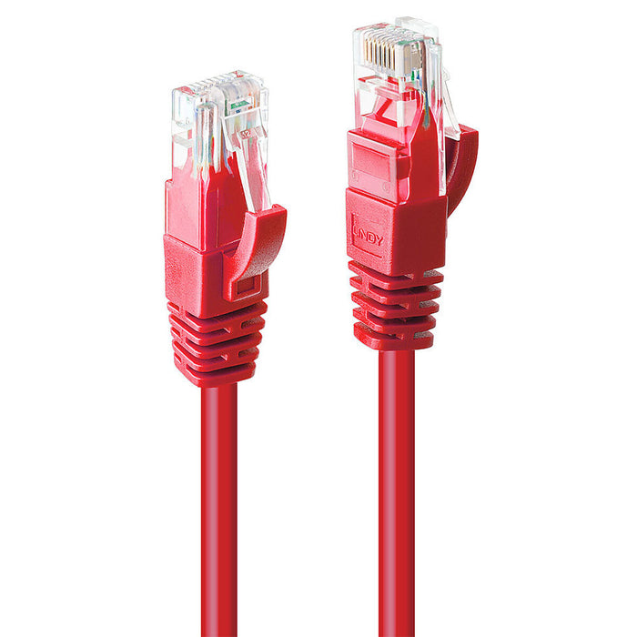 Cablu de Rețea Rigid UTP Categoria 6 LINDY 48031 Roșu 50 cm 1 Unități