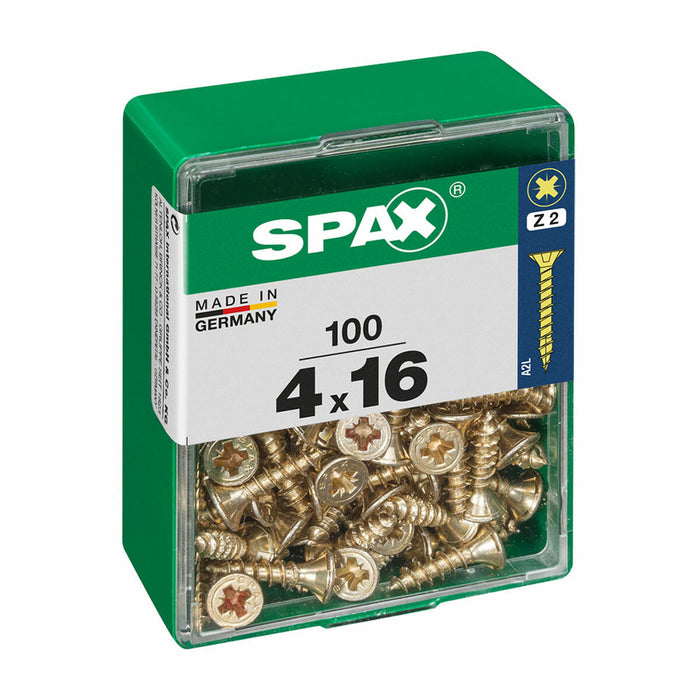Cutie cu șuruburi SPAX Șurub de lemn Cap turtit (4 x 16 mm) (4,0 x 16 mm)