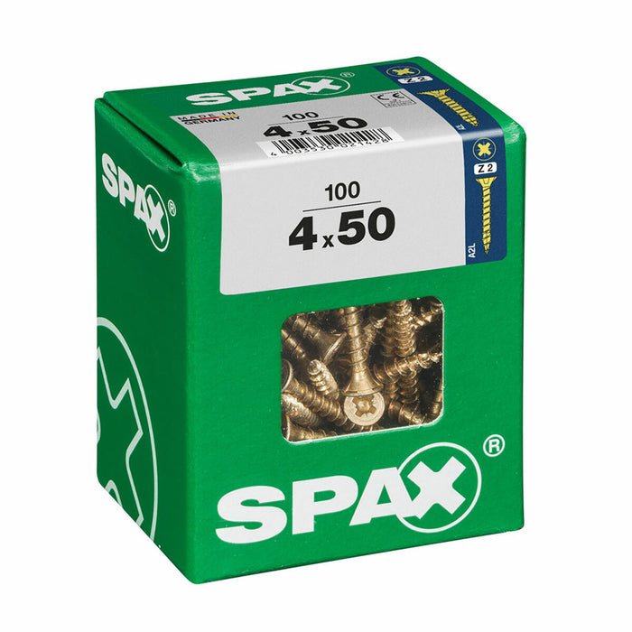 Cutie cu șuruburi SPAX Șurub de lemn Cap turtit (4 x 50 mm) (4,0 x 50 mm)