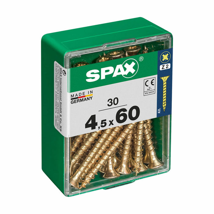 Cutie cu șuruburi SPAX Șurub de lemn Cap turtit (4,5 x 60 mm)