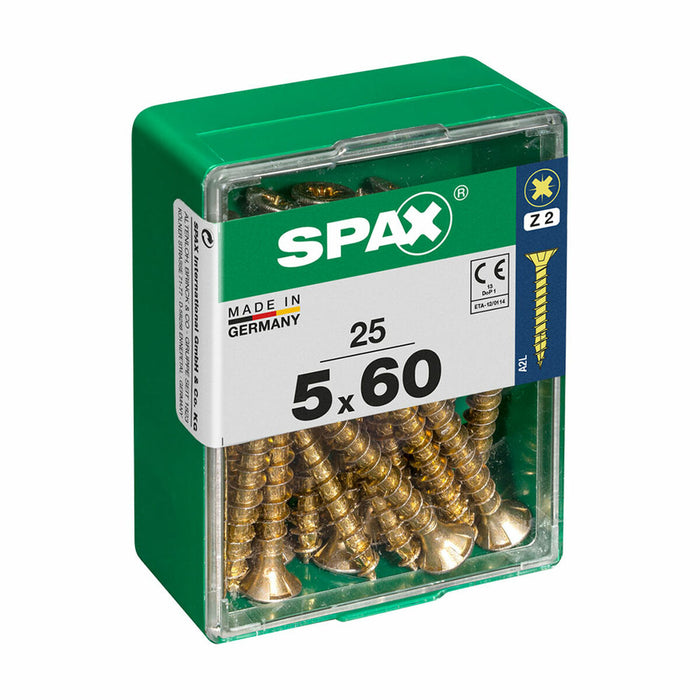 Cutie cu șuruburi SPAX Șurub de lemn Cap turtit (5 x 60 mm) (5,0 x 60 mm)