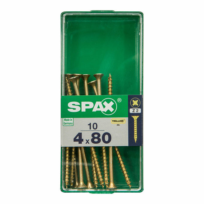 Cutie cu șuruburi SPAX 4081020400802 Șurub de lemn Cap turtit (4 x 80 mm) (4,0 x 80 mm)