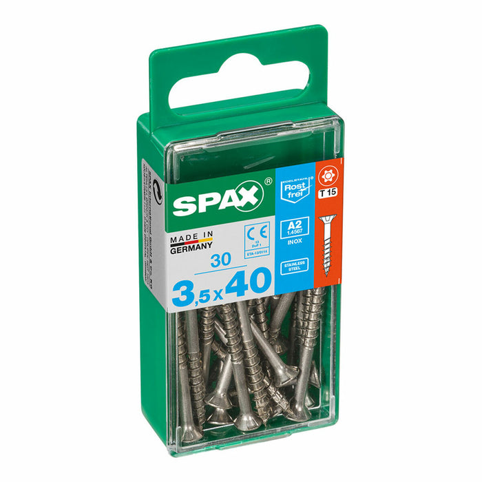 Cutie cu șuruburi SPAX 4197000350401 Șurub de lemn Cap turtit (3,5 x 40 mm)