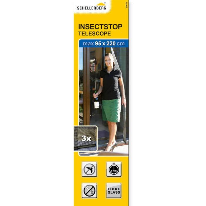 Perdea Împotriva Insectelor Schellenberg Uși Fibră de Sticlă Antracit (95 x 220 cm)