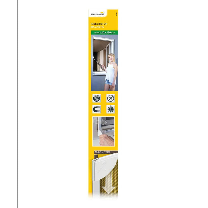 Plasă antițânțari Schellenberg Magnetic Cu ramă Fibră de Sticlă Alb (100 x 120 cm)