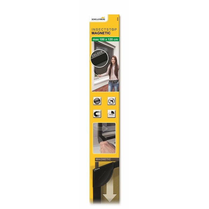 Plasă antițânțari Schellenberg Magnetic Cu ramă Fibră de Sticlă Antracit (100 x 120 cm)