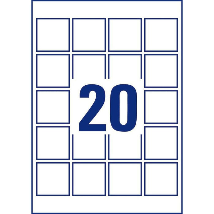 Etichete autoadezive Avery Alb 25 Frunze 45 x 45 mm