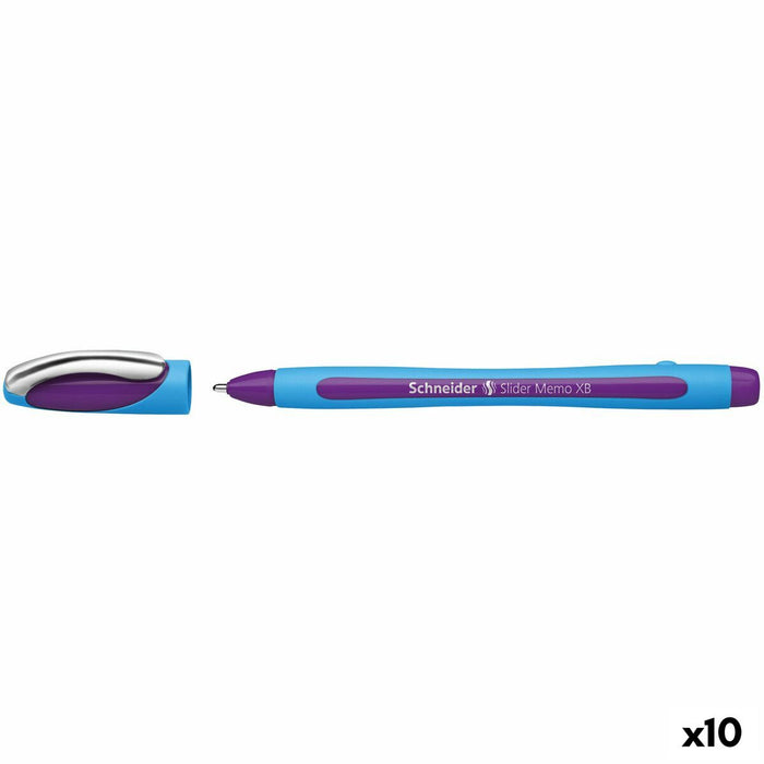 Stilou cu cerneală lichidă Schneider Slider Memo XB Violet (10 Unități)