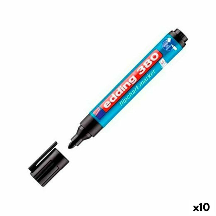 Marker Edding 380 Flipchart Negru (10 Unități)