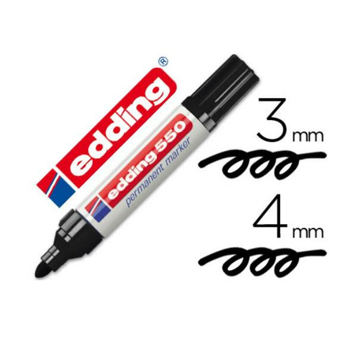 Marker permanent Edding 550-01 Negru 200 Piese