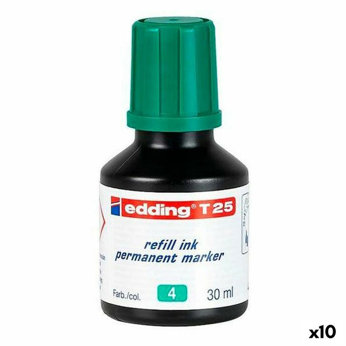 Cerneală de reumplere Edding T25 Marker permanent Verde 30 ml (10 Unități)