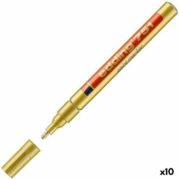 Marker permanent Edding 751 Auriu* (10 Unități)