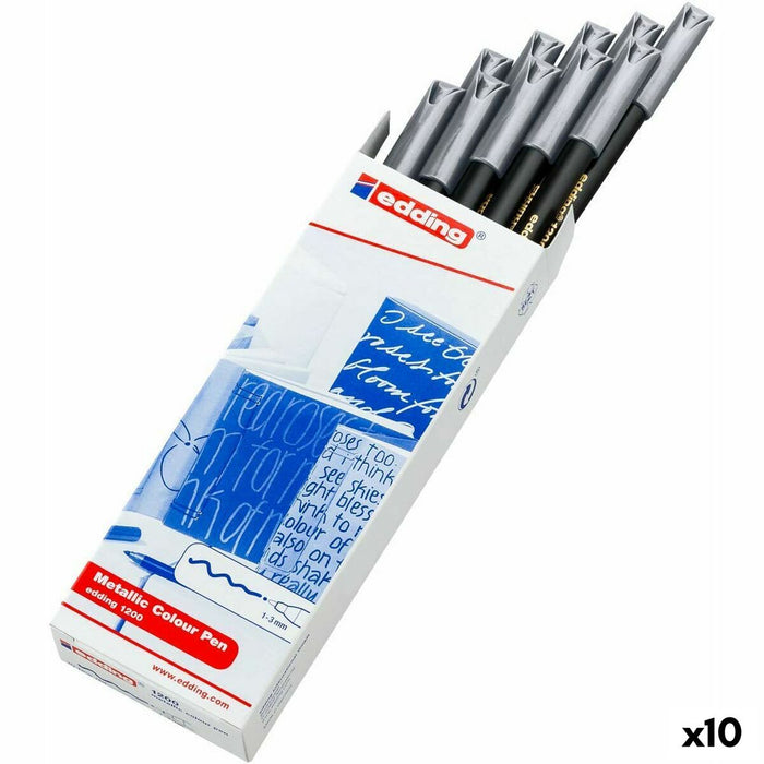 Cariocă Edding 1200 Argintiu (10 Unități)