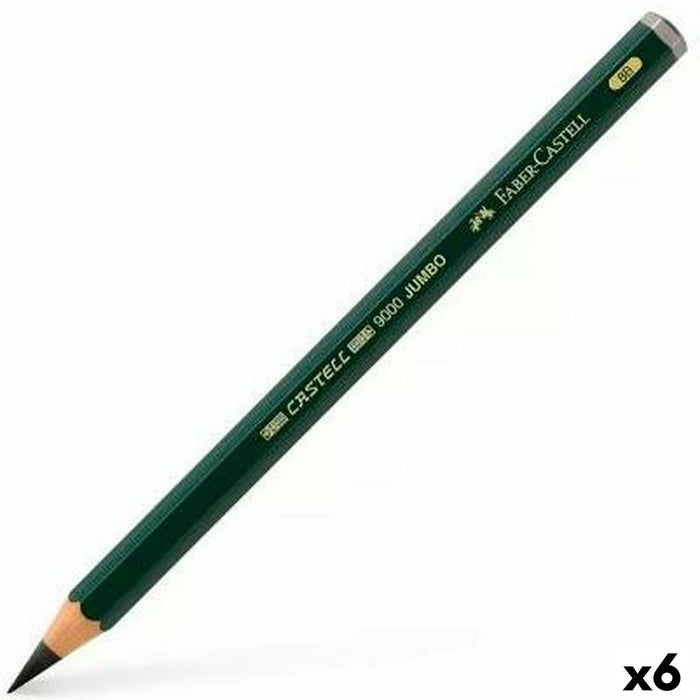 Creion Faber-Castell 9000 Jumbo Negru 8B (6 Piese)