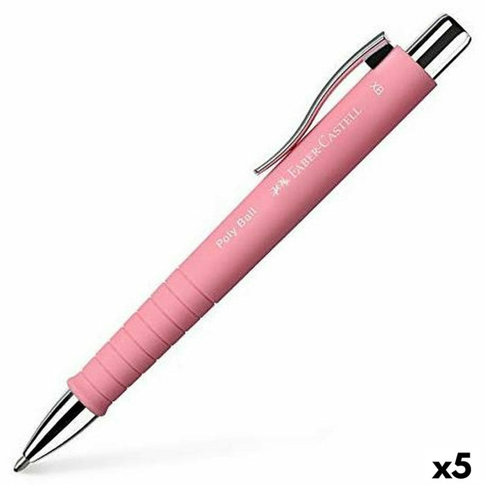 Stilou Faber-Castell Poly Ball XB Roz (5 Unități)
