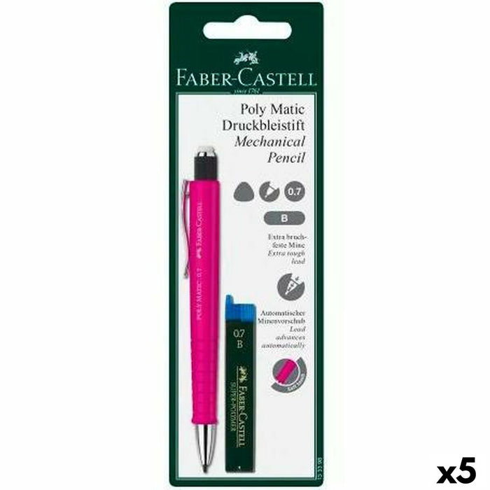 Creion mecanic Faber-Castell Grip Matic Roz 0,7 mm (5 Unități)