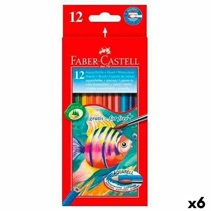 Creioane colorate acuarelă Faber-Castell Multicolor 6 Piese