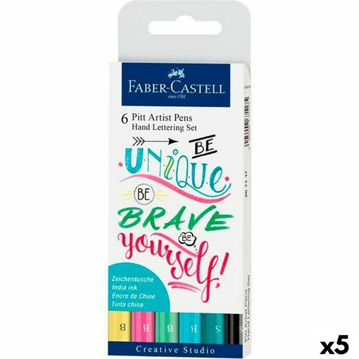 Set de Carioci Faber-Castell Pitt Artist Caligrafie Carcasă Plăcintă (5 Unități)