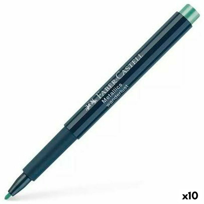 Carioci Faber-Castell Metallics Wanderlust Verde (10 Unități)
