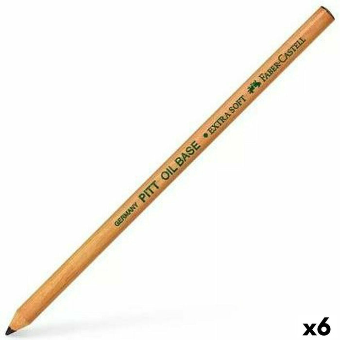 Creion Faber-Castell Pitt Oil Base Moale Negru (6 Unități)