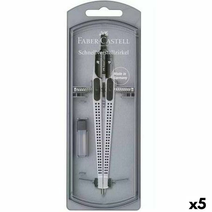 Compas Faber-Castell Argintiu articulat (5 Unități)