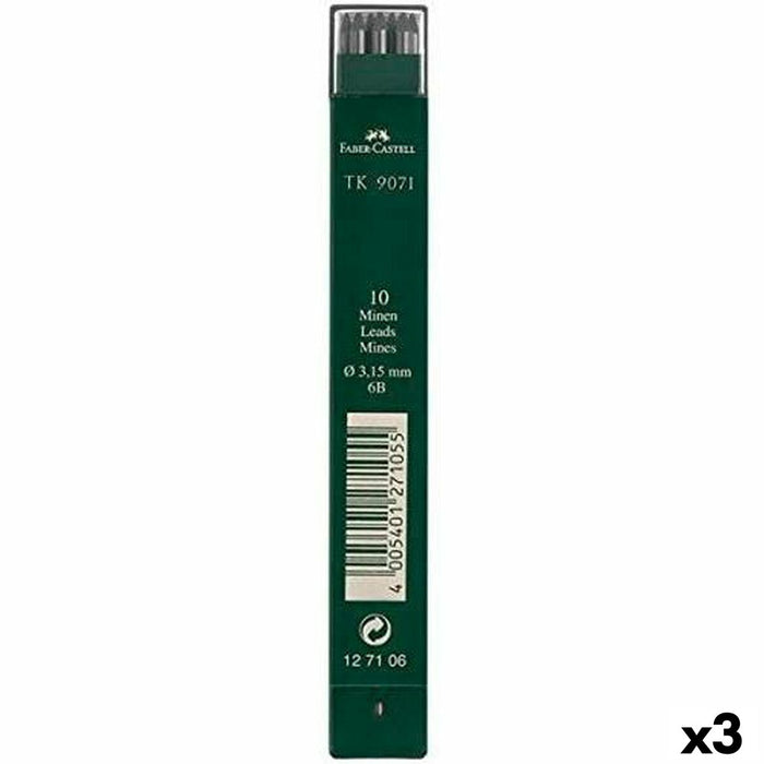 Piese de schimb pentru plumbul creionului Faber-Castell Lemn 3 Piese 6B