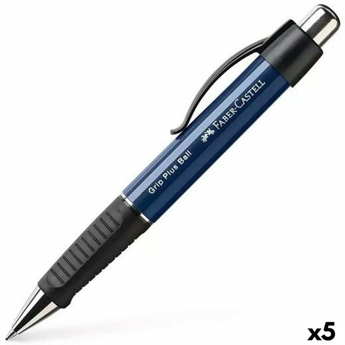Stilou Faber-Castell Grip Plus Ball M Albastru (5 Unități)