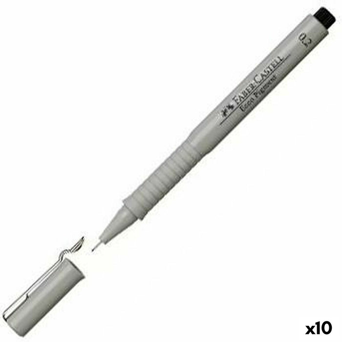 Carioci Faber-Castell Ecco Pigment 0,2 mm Negru (10 Unități)