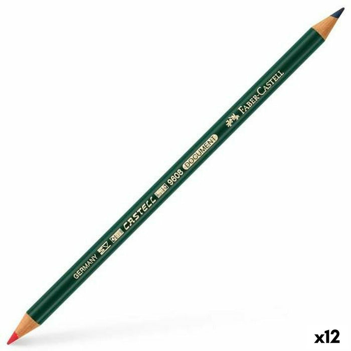 Creioane culori Faber-Castell 9608 Document Albastru Roșu (12 Unități)