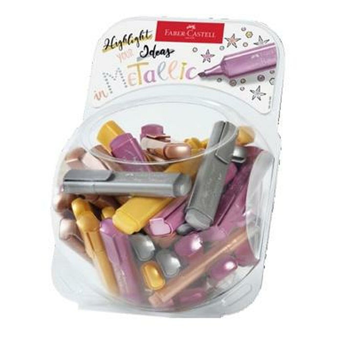 Set de Markere Fosforescente Faber-Castell Textliner Metallic 80 Piese