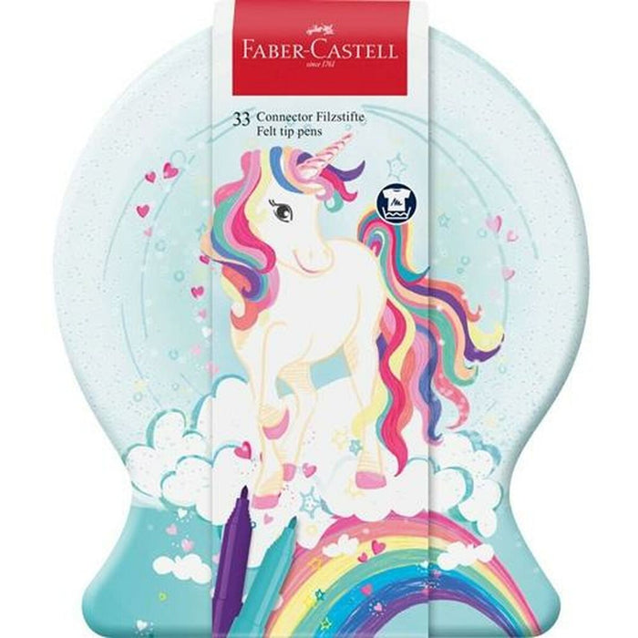 Set de Carioci Faber-Castell Multicolor 33 Piese Servietă Unicorn