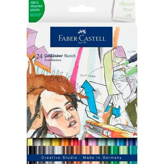 Set de Carioci Faber-Castell Goldfaber Sketch Double 24 Piese