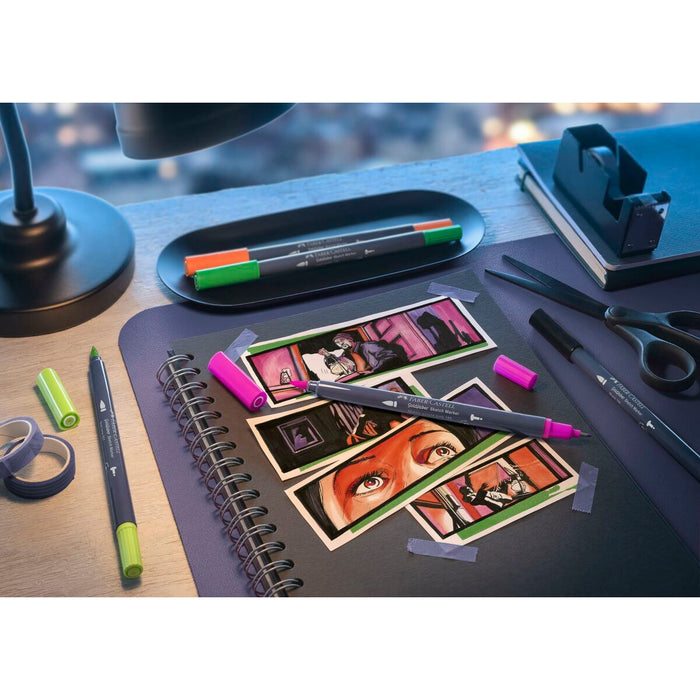 Set de Carioci Faber-Castell Goldfaber Sketch - Graphic Novel Double 6 Piese