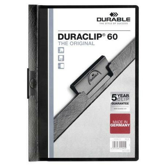 Dosar Servietă Durable Duraclip 60 Negru Transparent A4 25 Piese