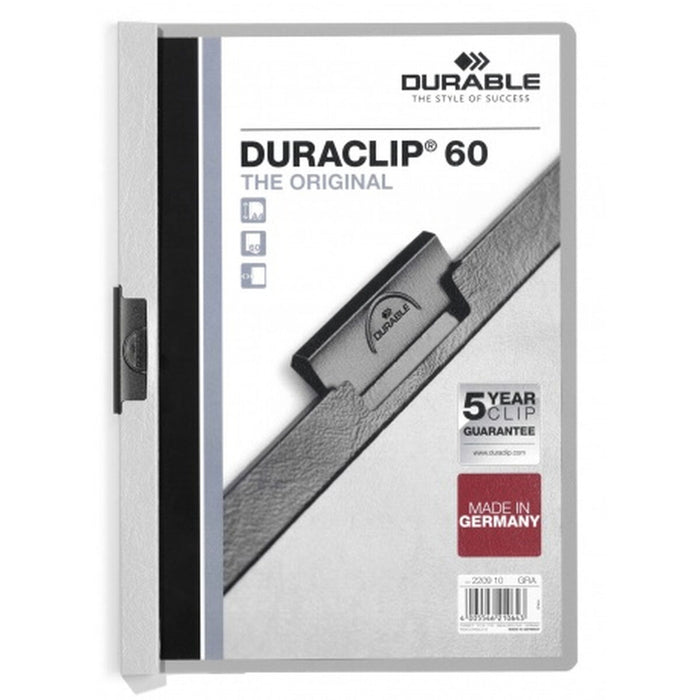 Mapă pentru Documente Durable Duraclip 60 Gri Transparent A4 25 Piese