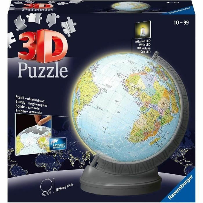 Puzzle 3D Ravensburger 11549 Glob Pământesc Lumină