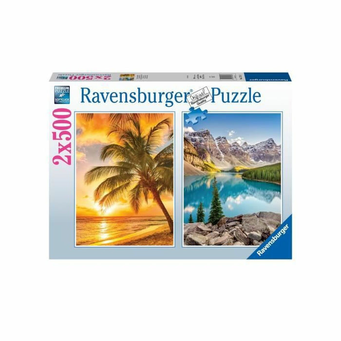 Puzzle Ravensburger Mountains & Beach 2 x 500 Piese
