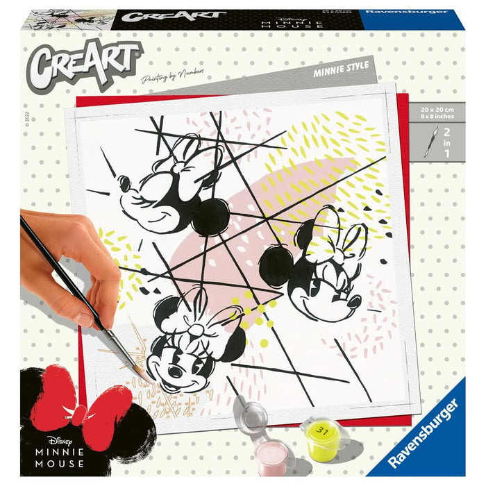 Set de pictură pe numere Ravensburger Minnie Style 20 x 20 cm